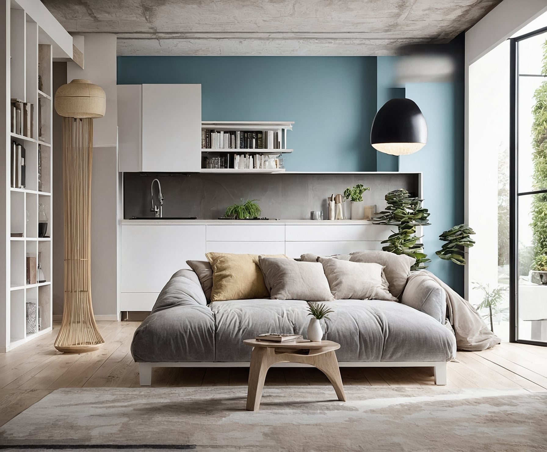 Loft moderno en espacio pequeño con diseño funcional