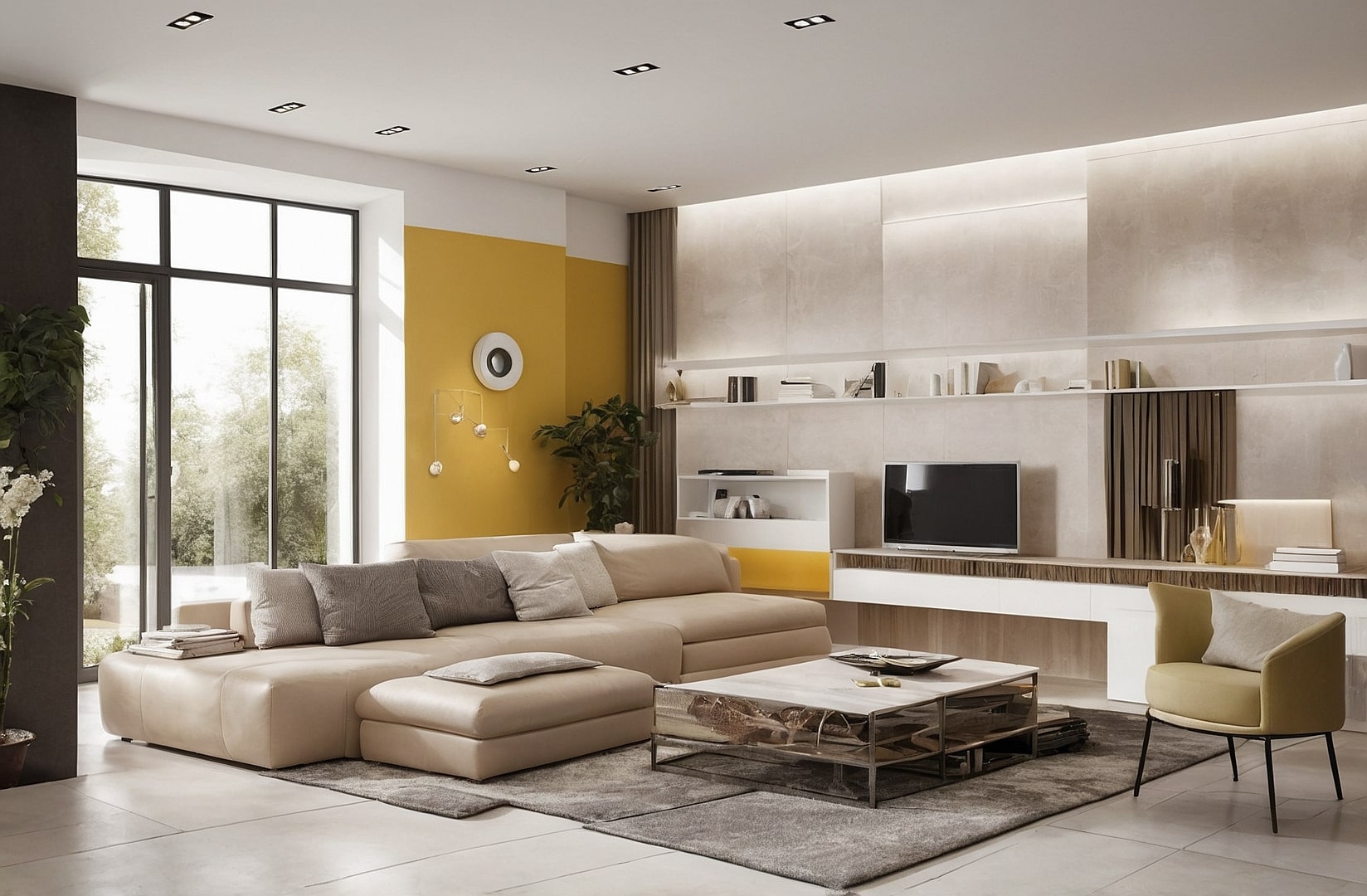 Living room con diseño actual
